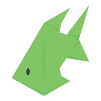 Green origami fish swimming in the ocean of creativity vector