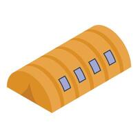 Isometric hangar building for aircraft storage vector