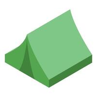 A green tent on a white background vector
