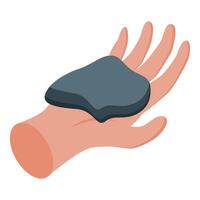 Hand holding gray modeling clay for sculpting and creativity vector