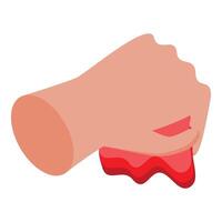 Hand squeezing red blood concept of violence or injury vector