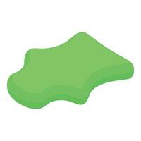 Green abstract blob flowing and melting isometric icon vector