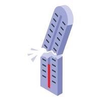 Broken medical thermometer showing high fever temperature vector