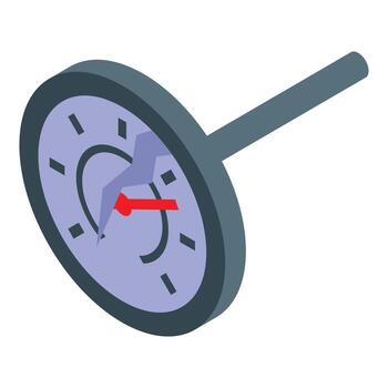 Broken speedometer showing low speed and lightning bolt, car malfunction concept vector