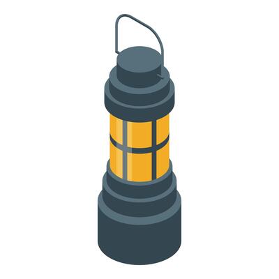 A lamp with a yellow light on top