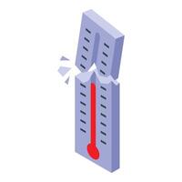 Broken thermometer with high temperature, representing global warming and climate change vector