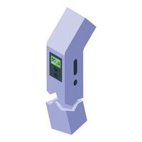A purple electronic device with a digital display vector