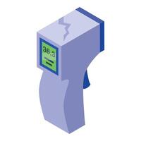 Digital infrared thermometer showing normal body temperature reading vector