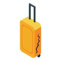 A suitcase with a broken handle on a white background vector