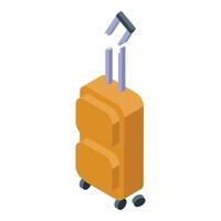 Modern rolling suitcase ready for traveling adventure vector
