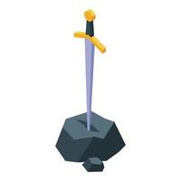 Excalibur sword in the stone waiting for the chosen one vector