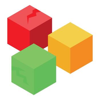Colorful cubes representing data analysis and statistics vector