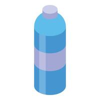 Blue plastic bottle with blank label isometric view vector
