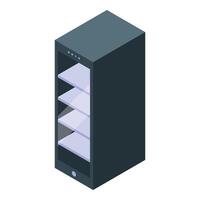 Server rack data storage showing digital information technology vector