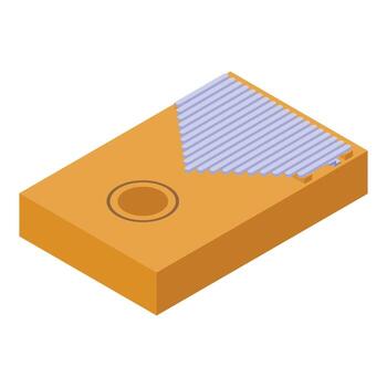 un rectangular caja con un pedazo de papel en parte superior vector