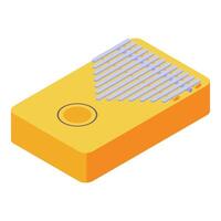 A yellow box with a string on it vector