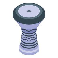 Traditional goblet drum representing authentic arabic music vector