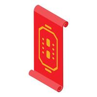 Red chinese scroll hanging representing wealth and prosperity vector