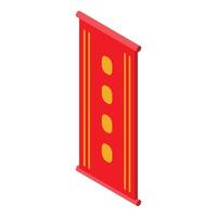 Red chinese scroll painting hanging representing traditional culture vector
