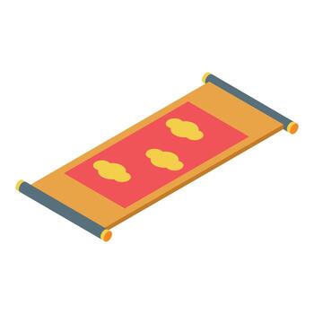 Chinese scroll painting representing three clouds in isometric view vector