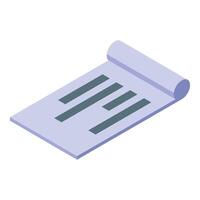Rolled paper representing planning and organization in isometric view vector