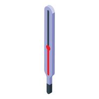 Medical thermometer showing increasing temperature in isometric view vector