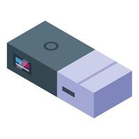 Modern wireless charger powering electronic device isometric view vector
