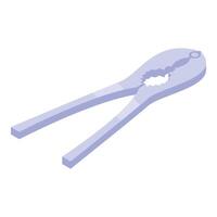 Metal nutcracker with handles crushing nutshells for food preparation vector