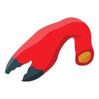 Red crab claw representing seafood and marine life vector