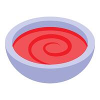 Tomato soup swirling in a bowl, simple illustration vector