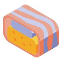 Delicious bacon wrapped cheese icon depicting ketogenic diet vector