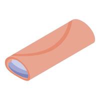 Rolled waffle with cream filling representing delicious dessert or breakfast pastry vector