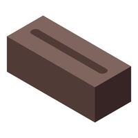 Brown brick with groove creating shadow effect in isometric view vector
