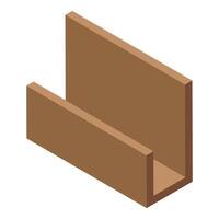 Isometric u shaped cardboard packaging for transporting goods vector