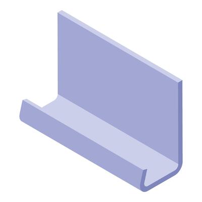 Light purple metal sheet forming a u shaped bend for construction