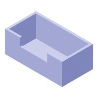 Empty box container storage organization office supplies isometric view vector