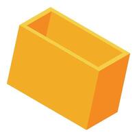 Open rectangular cuboid tilting on white background vector