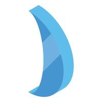 Blue ribbon forming an elegant curved shape in isometric view vector