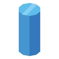 Octagonal prism representing geometric shapes in isometric view vector