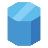 Octagonal prism representing geometric shapes in vibrant blue hues vector