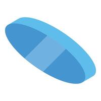 Blue oblong pill floating in isometric view vector