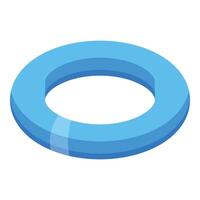 Inflatable ring floating on water in swimming pool for safety vector