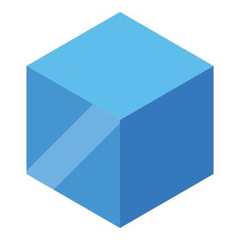 Light blue cube shining in isometric view vector