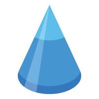 Blue geometric cone representing data analysis and visualization vector