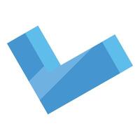 Blue check mark symbol representing validation and approval vector
