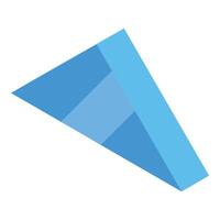Blue abstract geometric triangle floating in white space vector