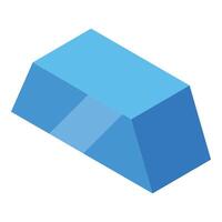 Light blue metal ingot shines under the light representing investment and finance vector