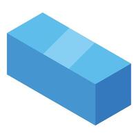 Light blue rectangular cuboid on white background representing data analysis vector