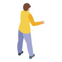 Volunteer showing direction with open hand gesture vector