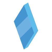 Light blue rectangular prism floating on white background vector